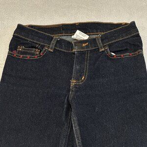 Girls Bootcut Jeans Sz 10 Dark Wash Rhinestone Pockets Denim Y2K Z Cavaricci